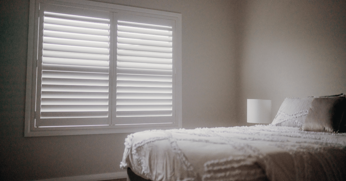 plantation shutters in bedroom